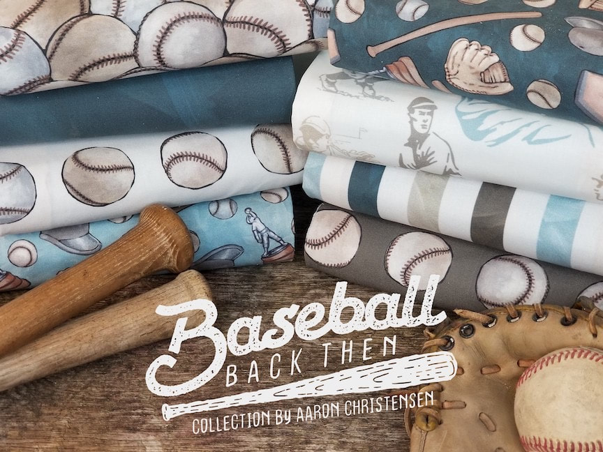Baseball Fabric for bedding, home decor and apparel