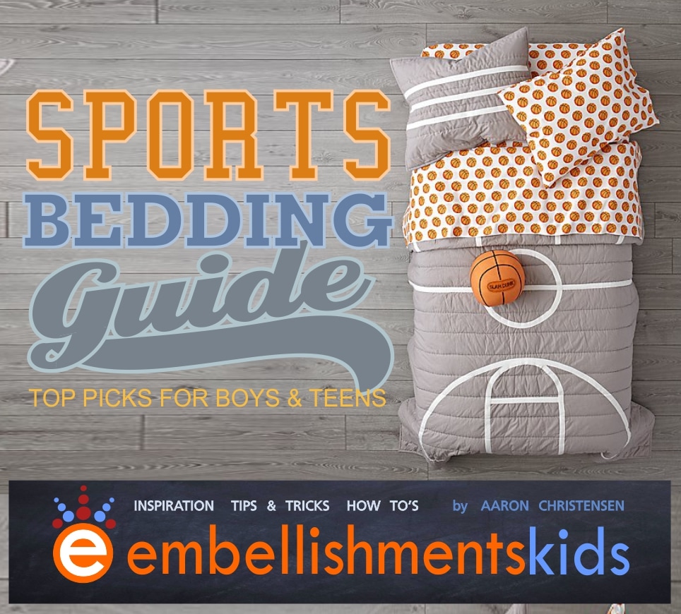 Boys Room and Teen Room Sports Bedding Ideas and Inspiration by designer Aaron Christsensen of EmbellishmentsKids.com.