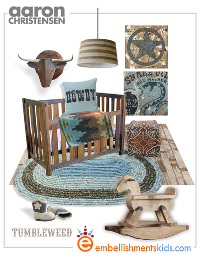 How to design a cowboy nursery- Start with western wall art decor by Aaron Christensen.