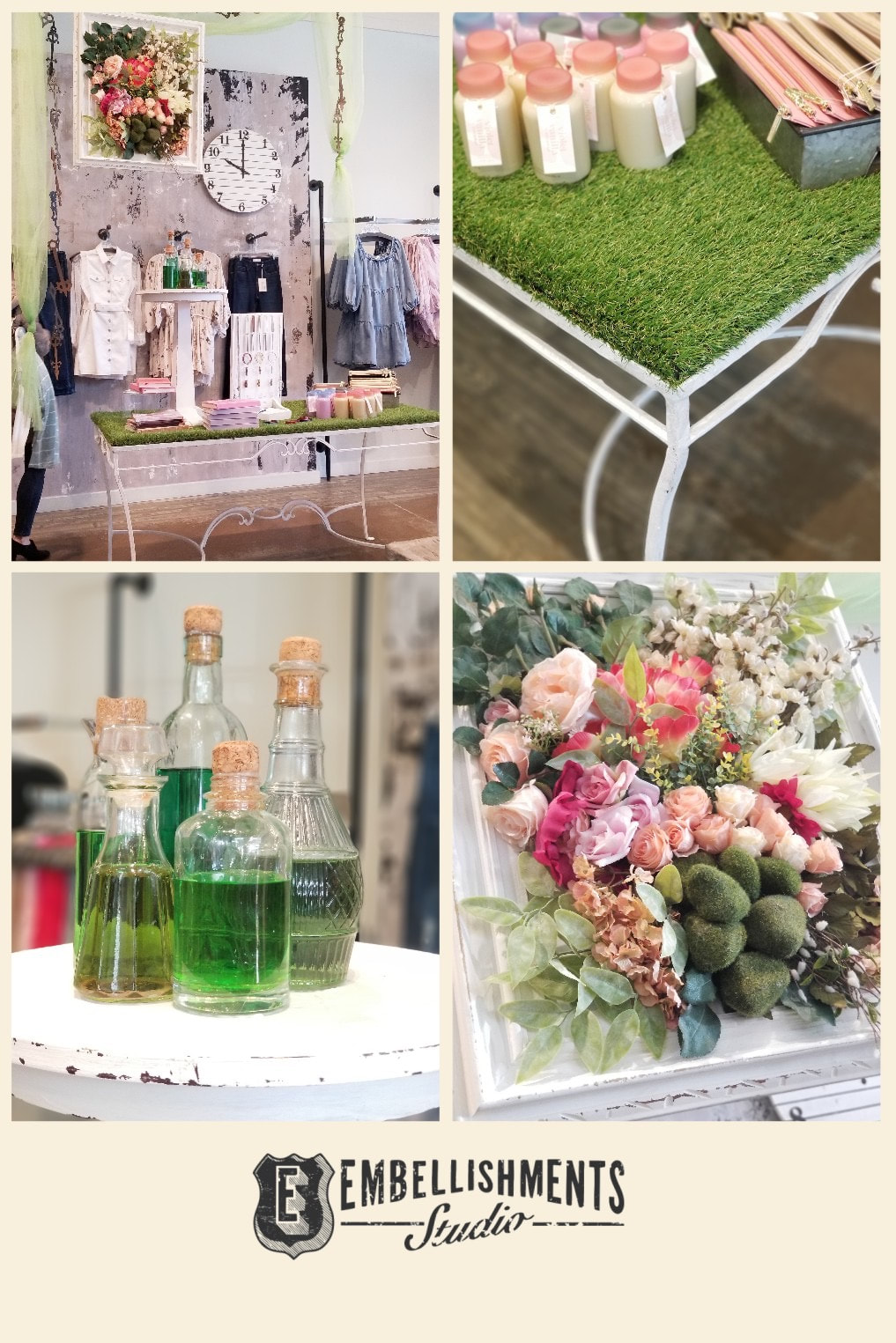 Wonderland Spring Store Display with great ideas for a garden party or wedding.