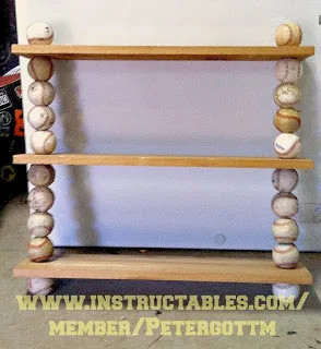 Create you own baseball shelf using old balls.
