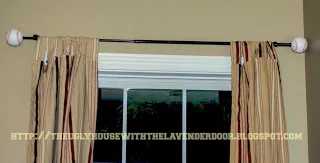 How to make baseball finial curtain rods.