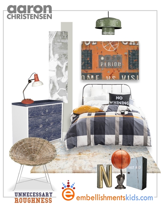 Vintage Sports Basketball Bedroom Inspiration and Art Mood Board by Aaron Christensen