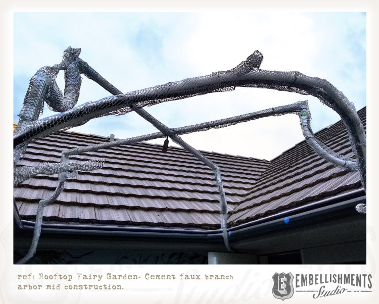 Faux cement branch arbor