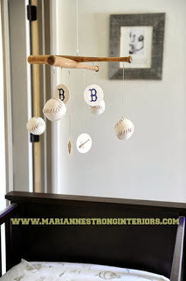 Make a baseball theme nursery mobile