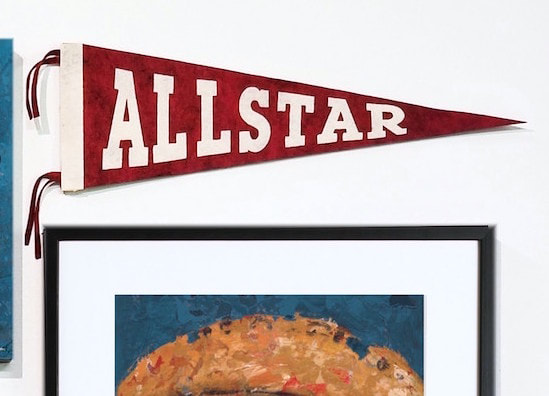 Allstar Felt Sports Pennants for the baby nursery, kids rooms, teen spaces and sports decor interiors by Aaron Christensen