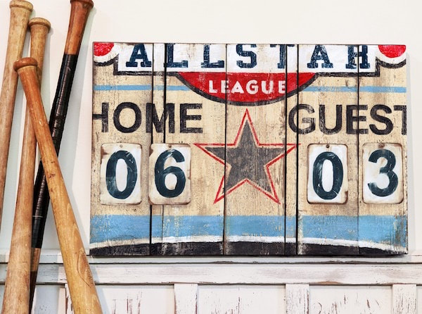 Allstar Vintage Scoreboard Wall Art Decor by Aaron Christensen
