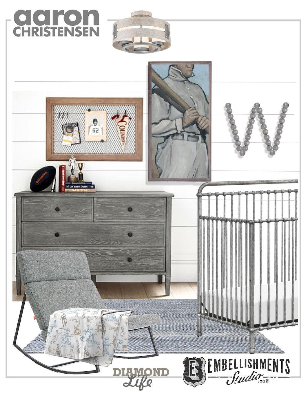 Designing a Baseball Nursery for your little sport.
