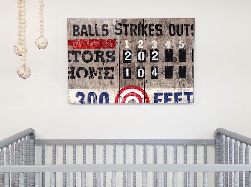 Vintage Baseball Scoreboard by Aaron Christensen.  From the Sandlot Baseball Collection