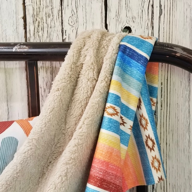Minky and Faux Sherpa Throw Blanket by Aaron Christensen featuring Aaron's blanket stripe art.