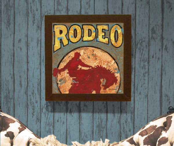 Farmhouse Western Wall Art - Bucking Horse Rodeo by Aaron Christensen