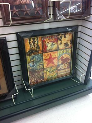 Aaron Christensen's Cowboy Collage Western Wall Art as framed by Hobby Lobby.