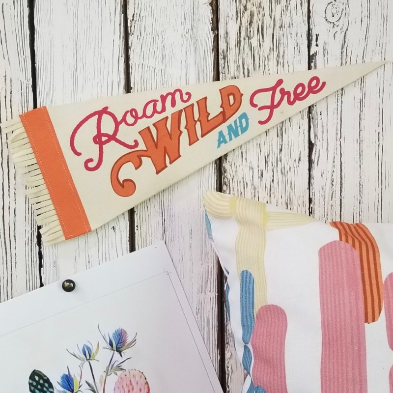 Roam Wild and Free Felt and Printed Pennant by Aaron ChristensenPicture