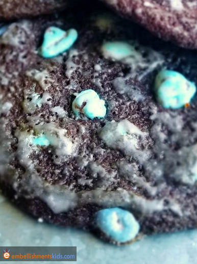 Candy Rock Chocolate Chip Cookies perfect for a space or astronuat party.