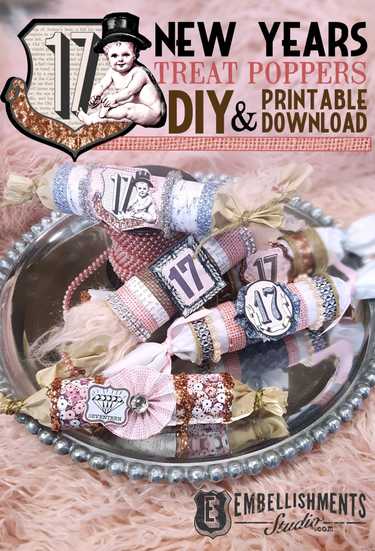 Make your own New Years Eve Party Treat Poppers.  Free Download from Aaron Christensen's Embellishments.