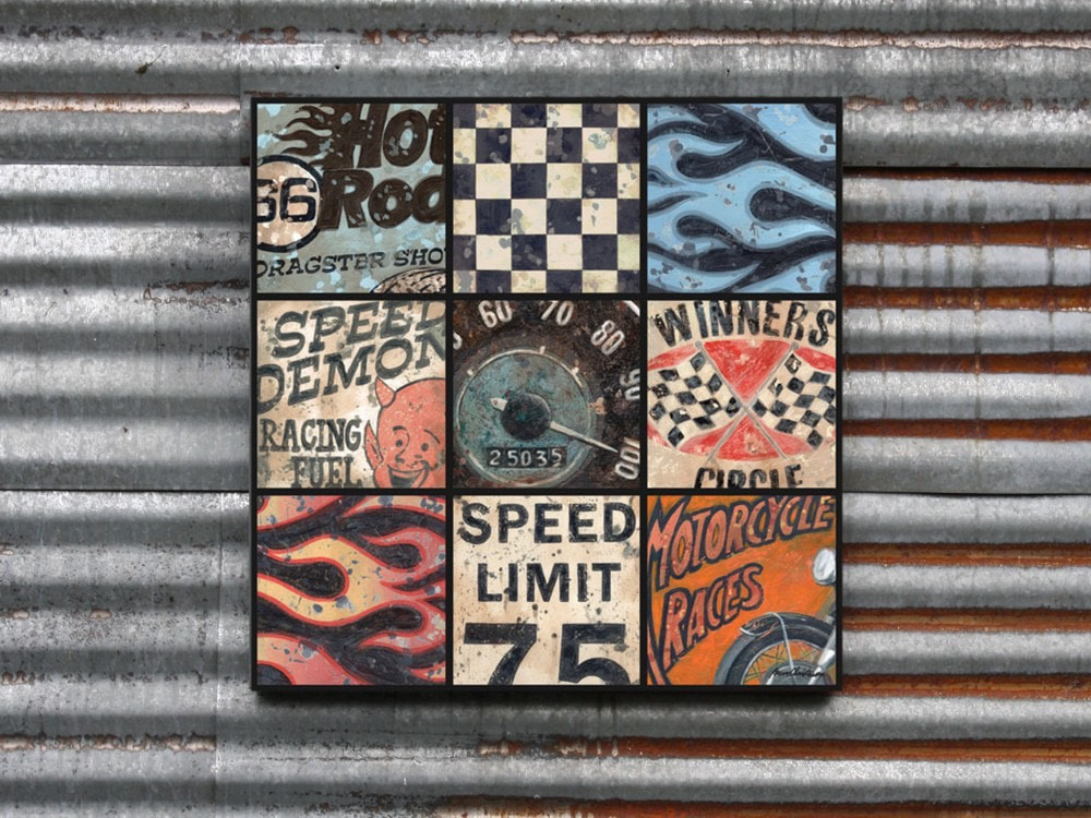 Racing Car and Motorcycle Wall Art Decor for boys and teens by Embellishmentsstudio.com Aaron Christensen