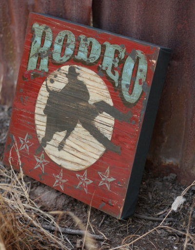 Bulldogging Rodeo Western Farmhouse Wall Art by Aaron Christensen
