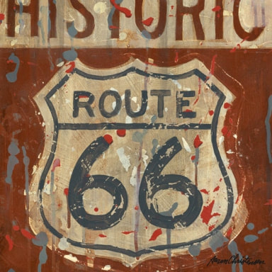 Route 66 sign memorabilia wall hanging wall art decor.   