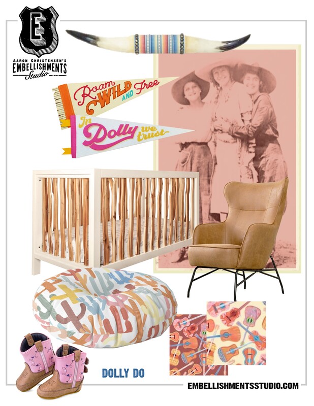 Southwestern Cowgirl Baby Nursery Inspiration - Dolly Do featuring Aaron Christensen's decor and fabric.
