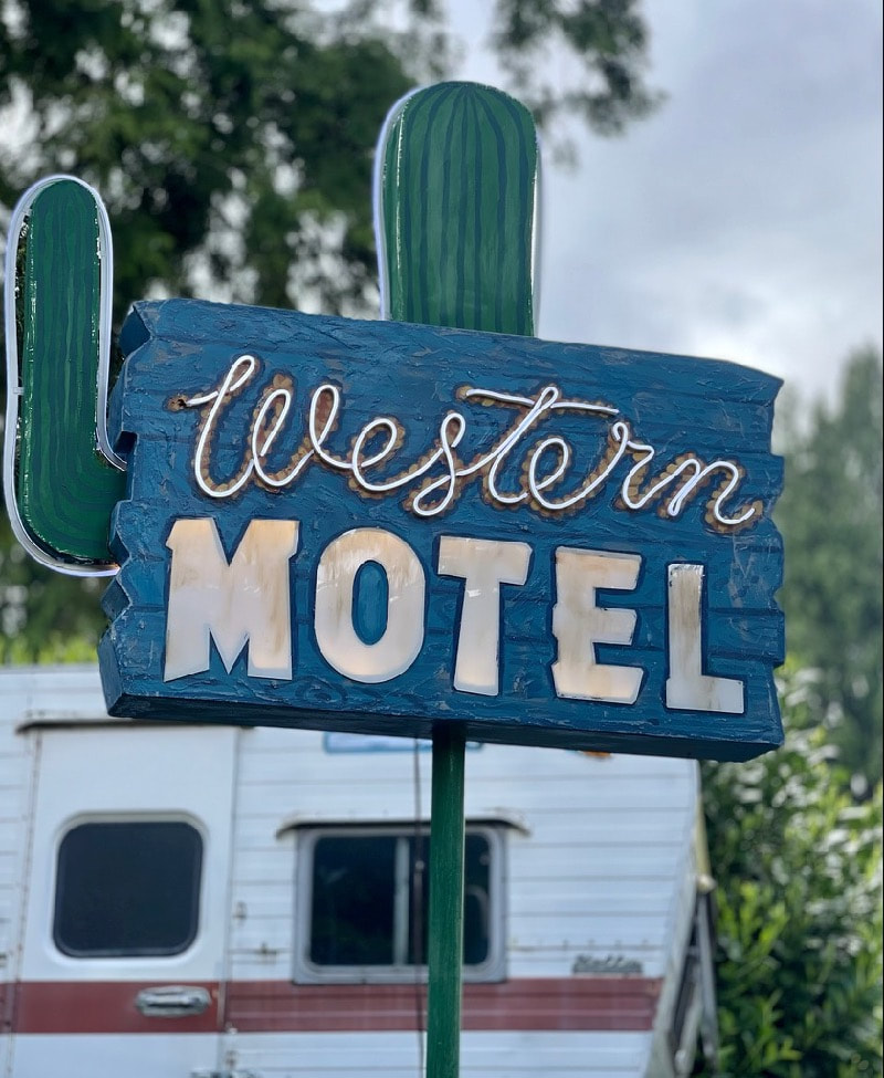 Western Motel Cactus Sign by Aaron Christensen