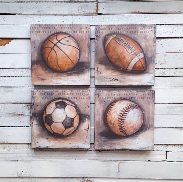 Be the Ball Sports Wall Art Collection - Football, Basketball, Soccer, Baseball.